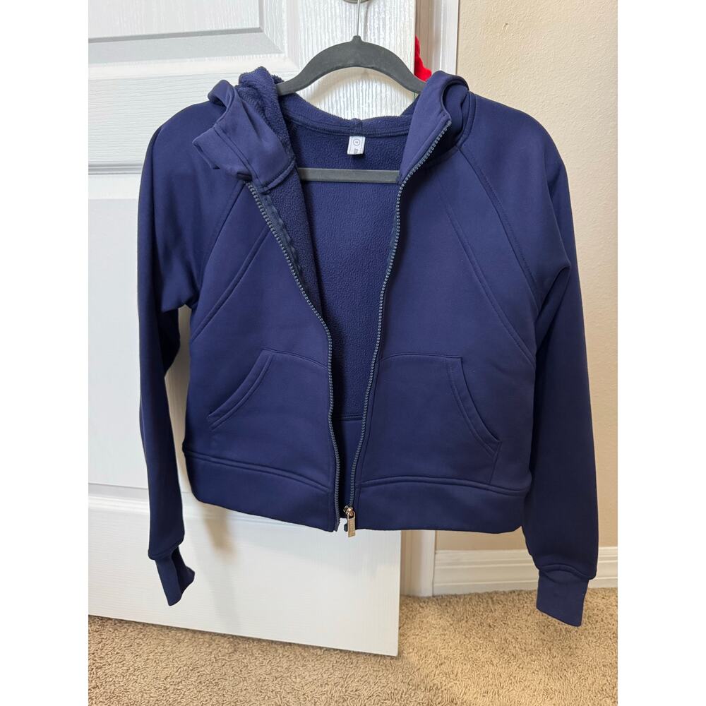 Long Sleeve Cropped Full Zip Hoodie